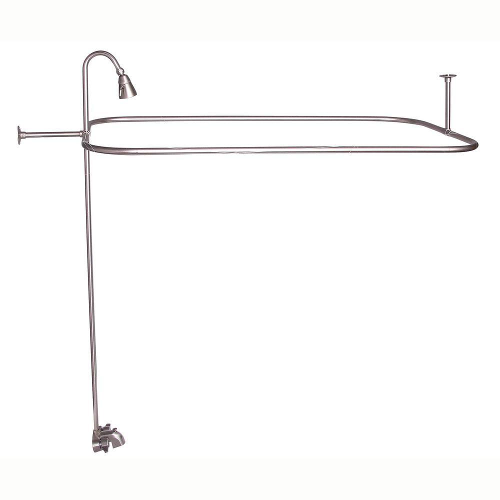 Polished Nickel Wall Mounted 2-Handle Clawfoot Tub Faucet