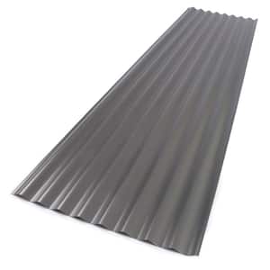 26 in. x 8 ft. Foamed Polycarbonate Corrugated Roof Panel in Castle Grey