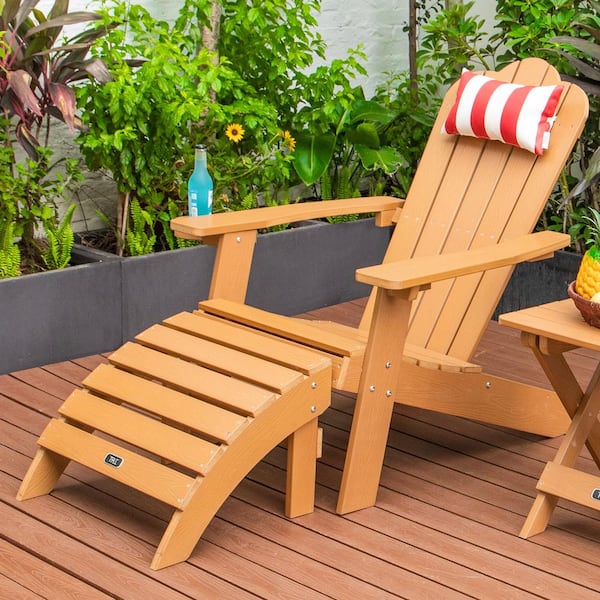 plastic adirondack ottoman brown