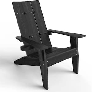 Mximu Oversize Modern Black Plastic Outdoor Patio Adirondack Chair