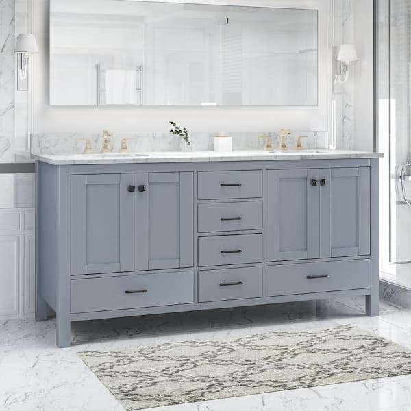 Noble 60 Free Standing Vanity with Reinforced Acrylic Double Sink