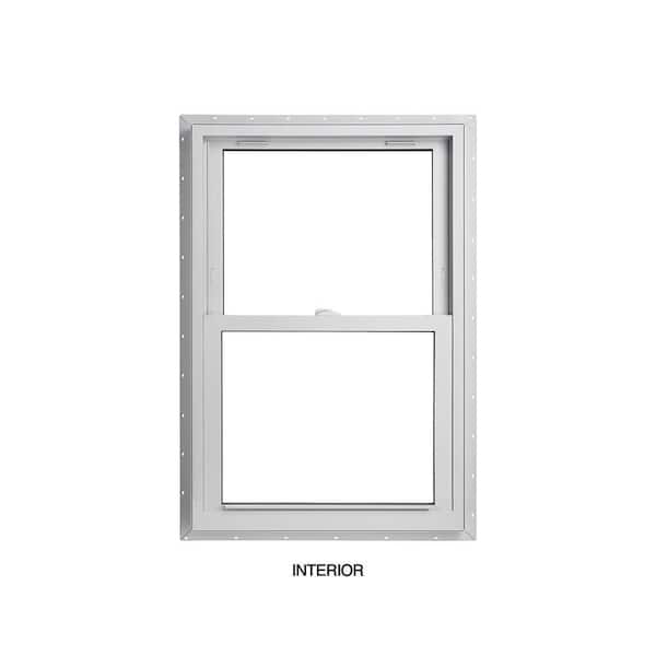 American Craftsman 23.75 in. x 36 in. 70 Series White Double Hung LowE SC Argon Glass Vinyl Fin Window, Screen Incl