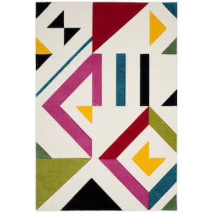 Hollywood Ivory/Rose 7 ft. x 9 ft. Abstract Area Rug