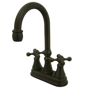 Governor 2-Handle Deck Mount Gooseneck Bar Prep Faucets in Oil Rubbed Bronze