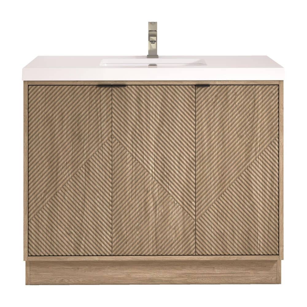 Mason 42 in. W x 20 in. D x 35 in. H Single Sink White Oak Bath Vanity with White Acrylic Top, Electrical Outlet price history on PriceWatchPro