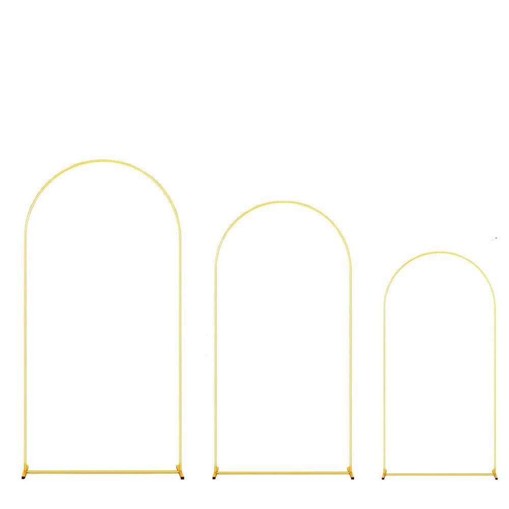 Set of 3 Gold Metal Wedding Arch Backdrop Stand 7.2 ft. 6.6 ft. 6 ft. for Ceremony Party Balloon Floral Decoration price history on PriceWatchPro
