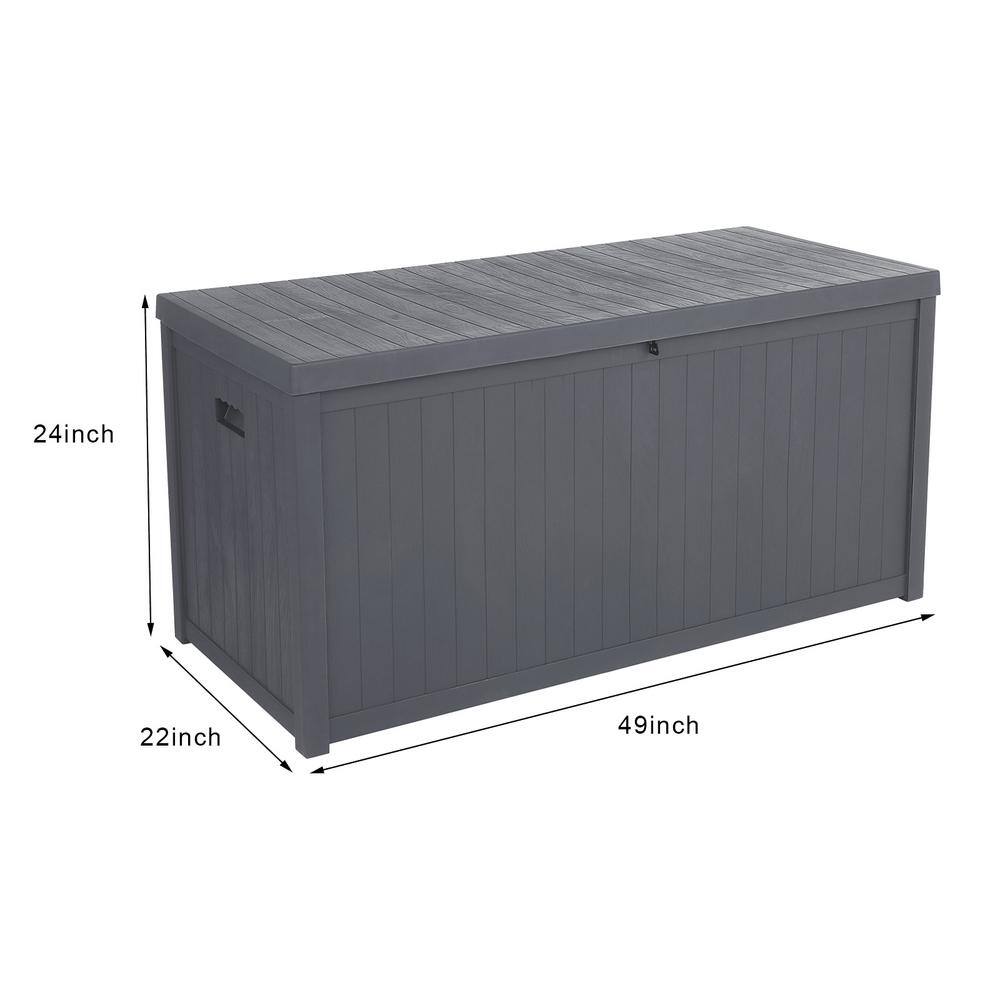 Gray Plastic Lockable Outdoor Deck Storage Box