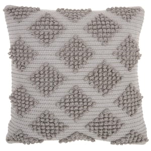 Lifestyles Light Gray 18 in. x 18 in. Throw Pillow