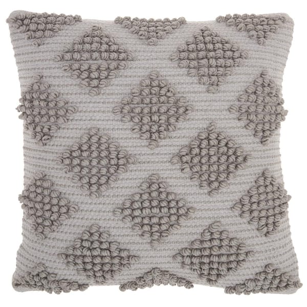 Mina Victory Lifestyles Light Gray 18 in. x 18 in. Throw Pillow