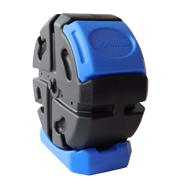 FCMP Outdoor 19 Gal. Half Size Rolling Composter in Blue