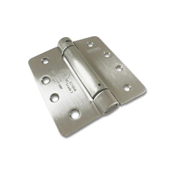 Onward 4 in. x 4 in. Brushed Nickel Self Closing Full Mortise Spring Hinge