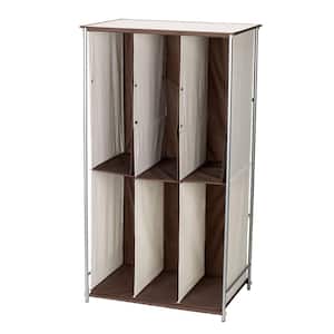 41.5 in. H 12-Pair 12-Tier Off White Canvas Shoe Rack