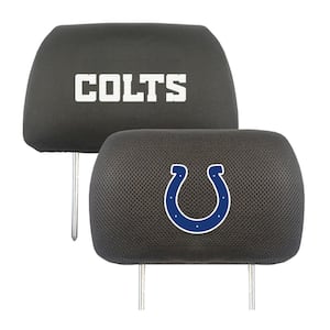 NFL Indianapolis Colts Black Embroidered Head Rest Cover Set (2-Piece)