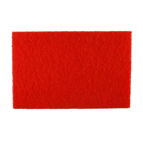 DIABLO 12 in. x 18 in. Non-Woven Red Buffer Pad