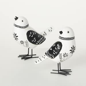 5.25 in. Painted Whimsical White Birds (Set of 2)