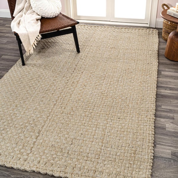 JONATHAN Y Estera Hand Woven Boucle Chunky Jute Ivory 5 ft. x 8 ft. Area Rug  NFR102B-5 - The Home Depot