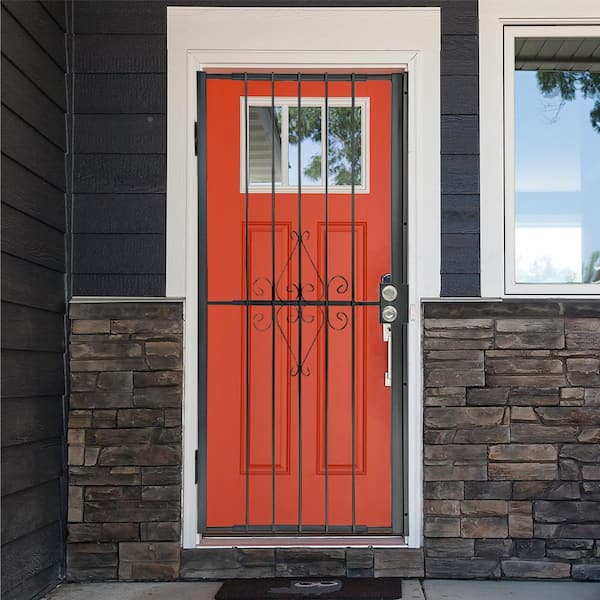31.5 in. to 42 in. Adjustable Width Black Steel Security Gate