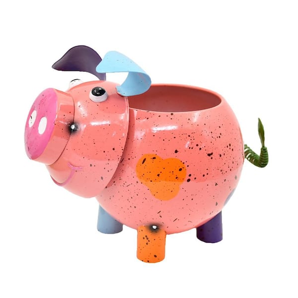 Garden Pot Planter 5.1 in. x 5.5 in. x 8.7 in. Funny Metal Plant Pot Outdoor Indoor for Mini Animal Plant Cactus Flower