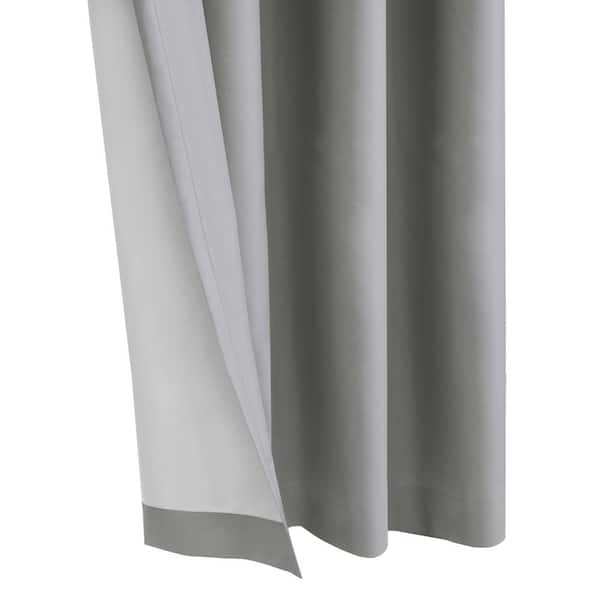 Unbranded - Alpine Light Grey Polyester Solid 52 in. W x 95 in. L Grommet Indoor Blackout Curtain (Single Panel)