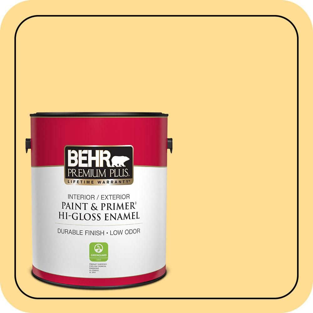 1 gal. #320B-4 Lemon Pound Cake Hi-Gloss Enamel Interior/Exterior Paint & Primer price history on PriceWatchPro