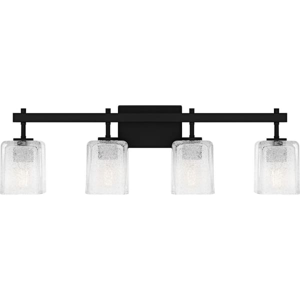 Quoizel Brenthouse 31.5 in. 4-Light Matte Black Vanity Light
