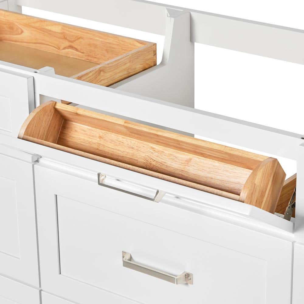 Monroe 67" White Wood Single Vanity with Quartz Top