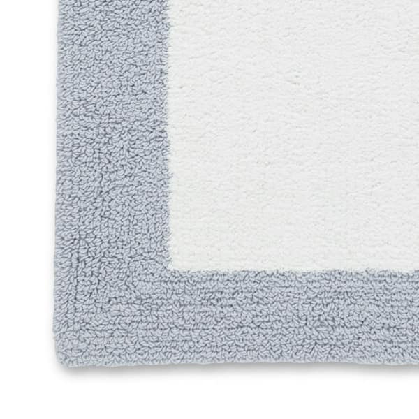 Castle Hill London Linear Reversible Bath Rug White 21 by 34-Inch 