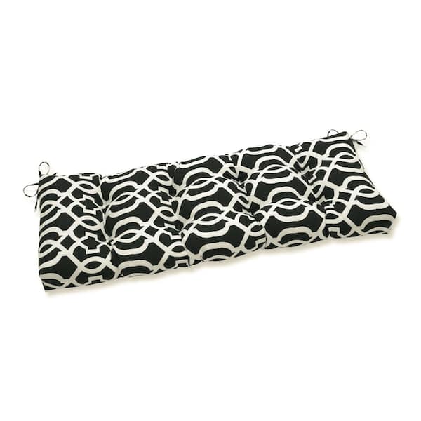 Pillow Perfect Novelty Rectangular Outdoor Bench Cushion in Black