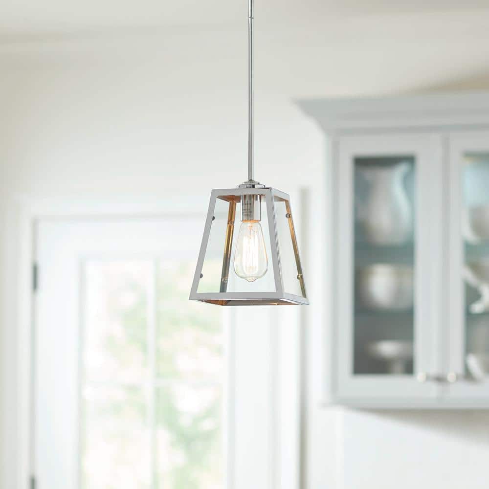 Knightley 1-Light Chrome and Clear Glass Mini Pendant