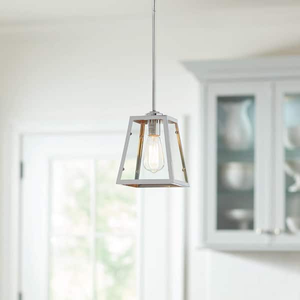 Knightley 1-Light Chrome and Glass Mini Pendant