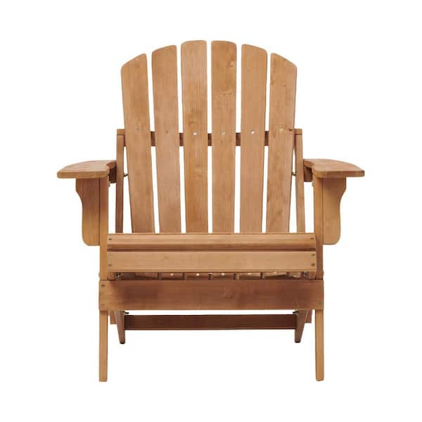 Oversize Wooden Adirondack Chair for Indoor and Outdoor with Pre-Assembled BackRest and SeatBoard in Light Brown