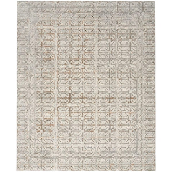 Desire Ivory Beige 9 ft. x 12 ft. Abstract Contemporary Area Rug