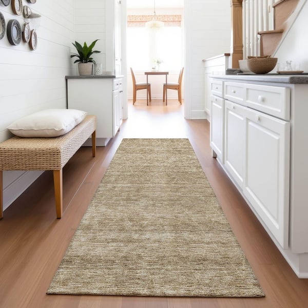 Mayfield Premium Machine Washable Abstract AMF1165 Wheat 2 ft. 3 in. x 7 ft. 6 in. Runner Rug