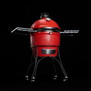 Classic Joe II 18 in. Charcoal Grill in Red with Cart, Side Shelves, Grate Gripper, and Ash Tool