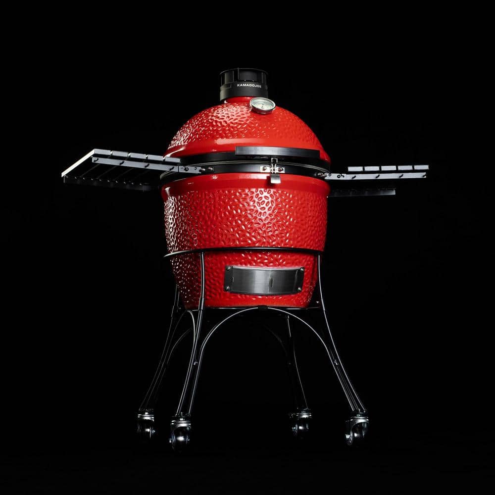 Blaze Red Ceramic Charcoal Grill with Stainless Steel Grates