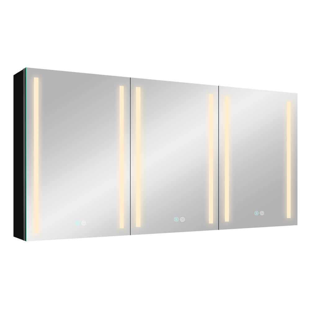 60 in. W x 30 in. H Rectangular Bathroom Medicine Cabinet with Mirror, Rece