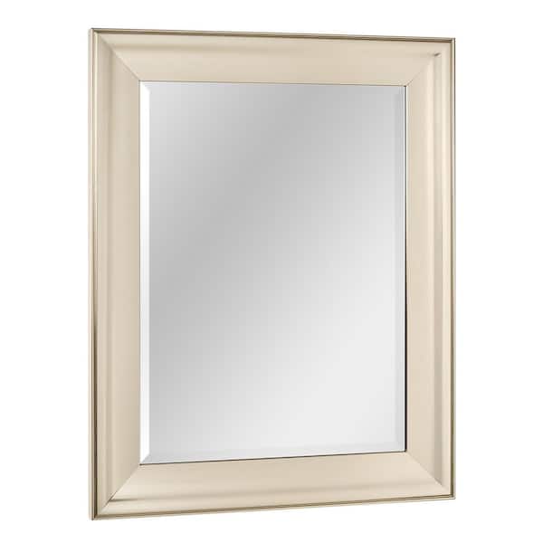 Head West 24 in. x 30 in. Traditional Brushed Nickel Framed Wall Vanity Mirror