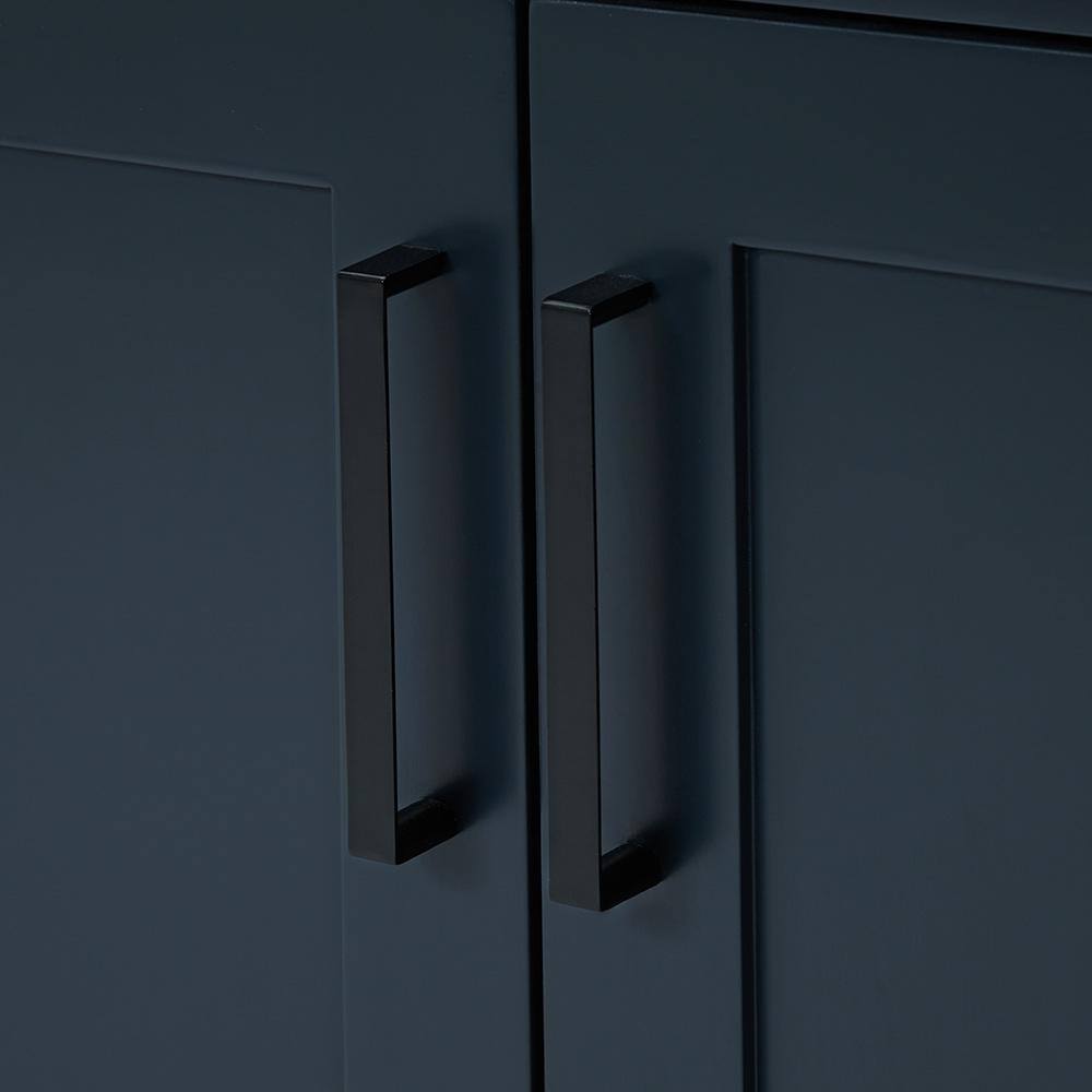 Midnight Blue Hardwood Single Freestanding Vanity Cabinet