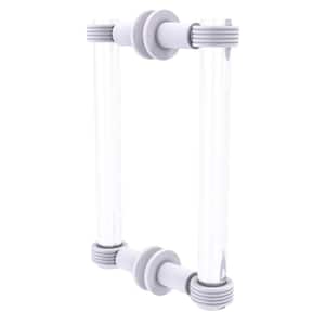 Clearview 8 in. Back to Back Shower Door Pull with Groovy Accents in Matte White