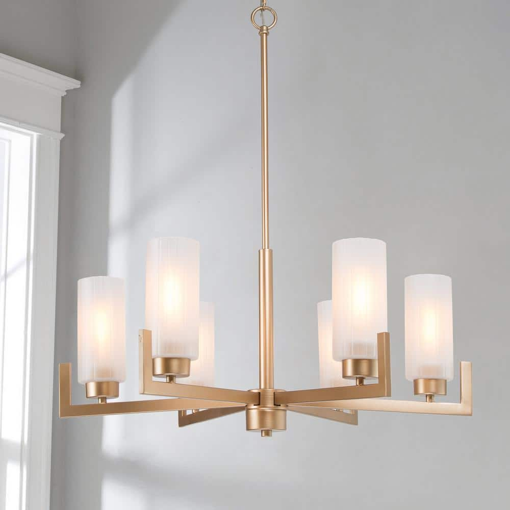 LNC 27 5 In W 6 Light Gold Modern Farmhouse Chandelier Kitchen Island   Gold Lnc Chandeliers Qquuinhd13927b7 64 1000 