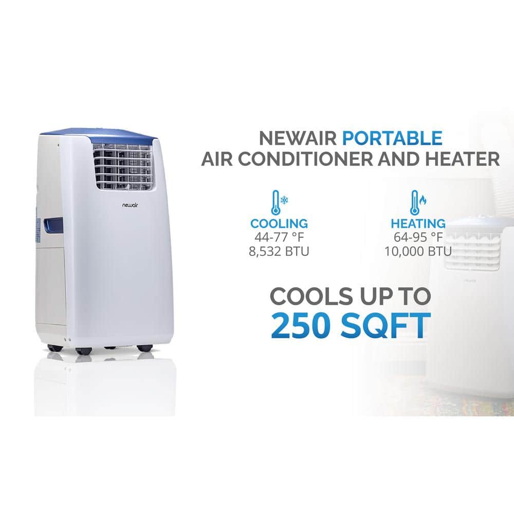 Newair 14,000 BTU White and Blue Gray Portable Air Conditioner and Heater