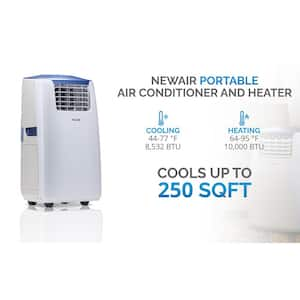 8,500 BTU Portable Air Conditioner Cools 500 Sq. Ft. with Heater and Easy Window Venting Kit in White