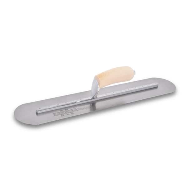 MARSHALLTOWN 18 in. x 4 in. Finishing Trl-Fully Rounded Curved Wood Handle Trowel