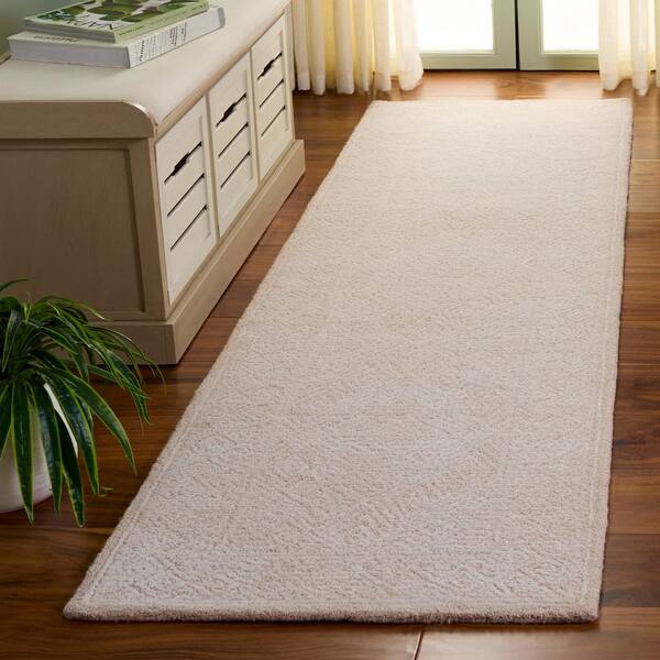 Abstract 2 ft. x 8 ft. Beige Tribal Runner Rug