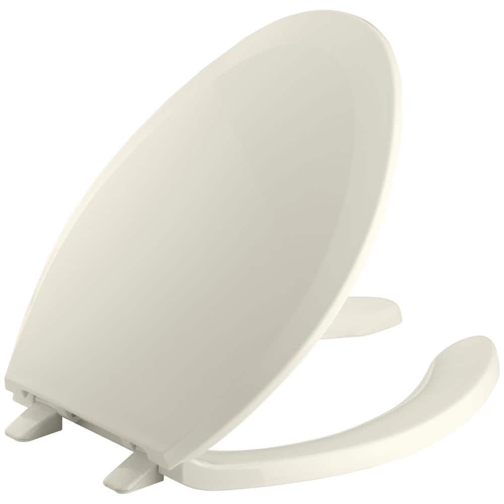 Lustra Elongated Open-Front Toilet Seat in Biscuit