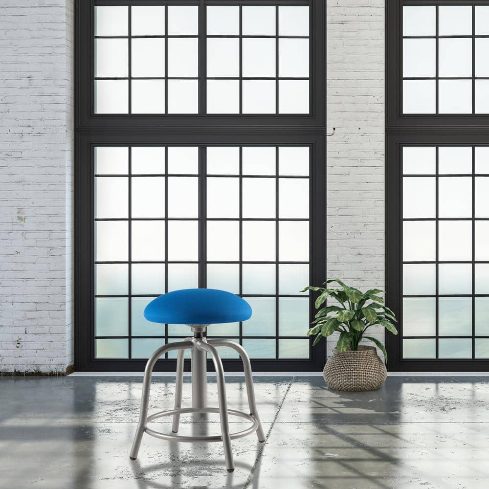 Cobalt Blue and Grey Swivel Lab Stool with Adjustable Height and Footring