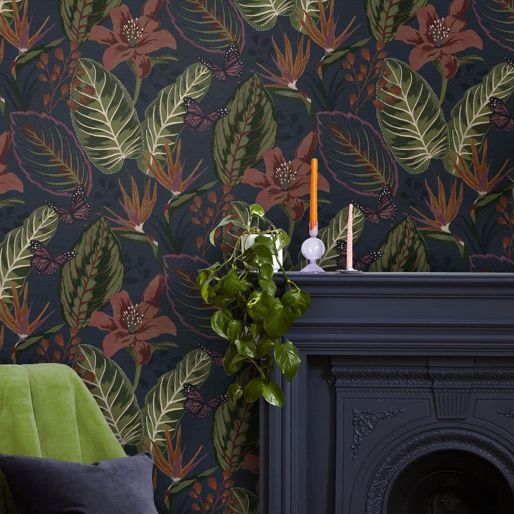 Eden Night Matte Navy Blue Removable Wallpaper Roll