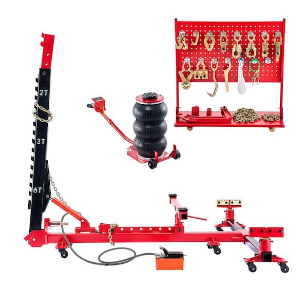 SKYSHALO Auto Body Frame Puller Straightener,6T Tension Car Body Repair Equipment,3T Airbag Jack and 6000 PSI Hydraulic Foot Pump