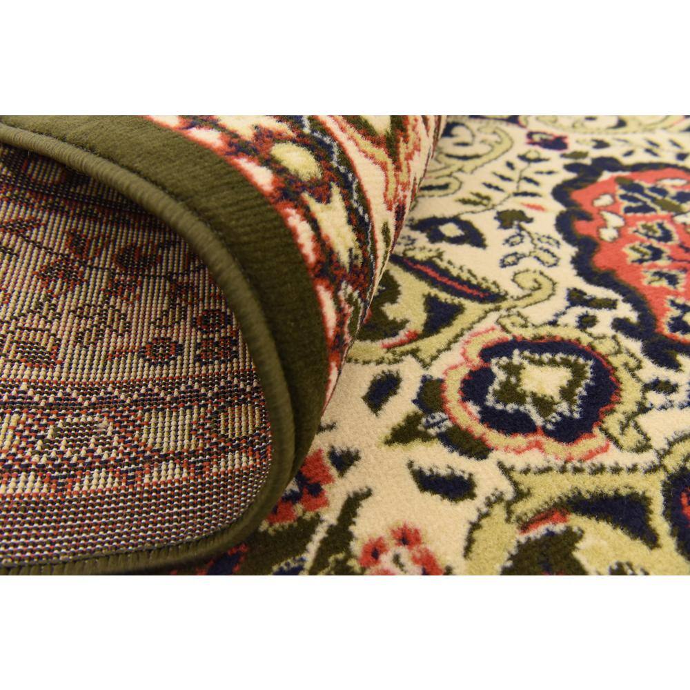 Amaya 6' x 9' Medallion Green Synthetic Easy Care Area Rug