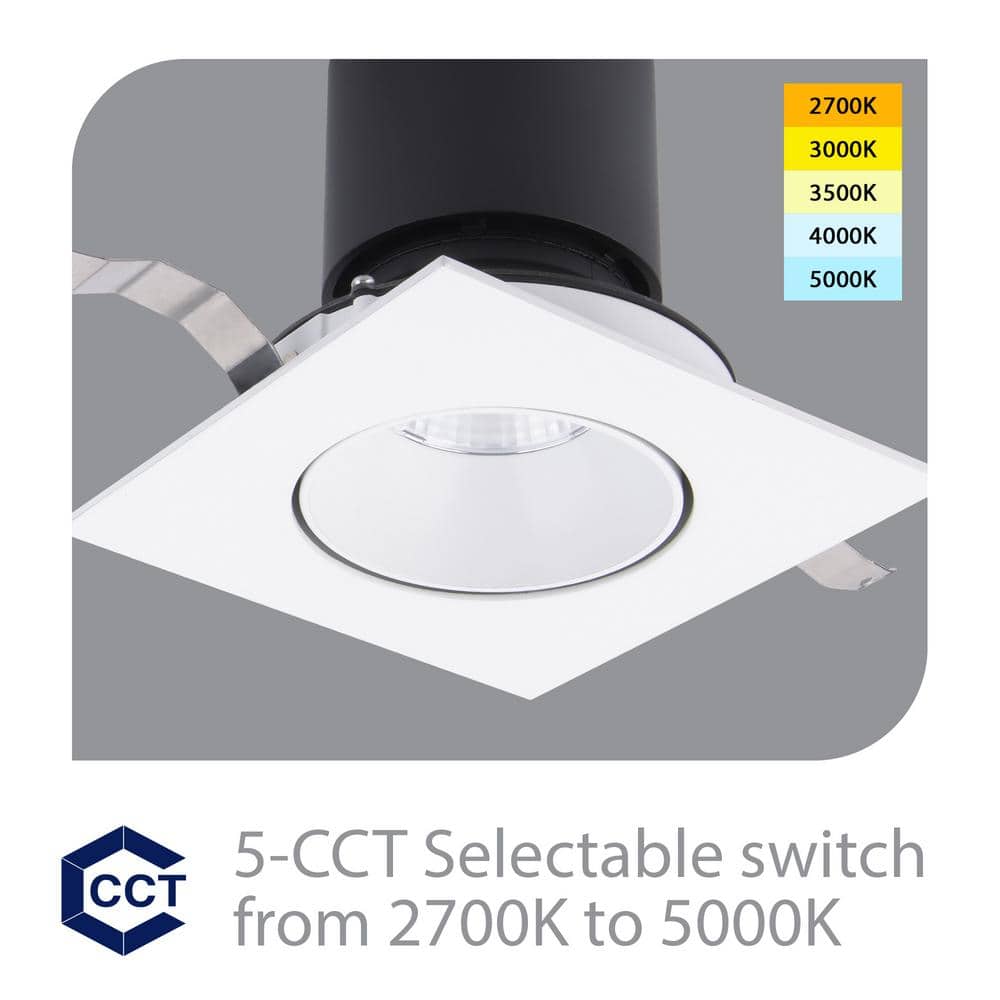 White Aluminum 3'' LED Adjustable Recessed Lighting Kit